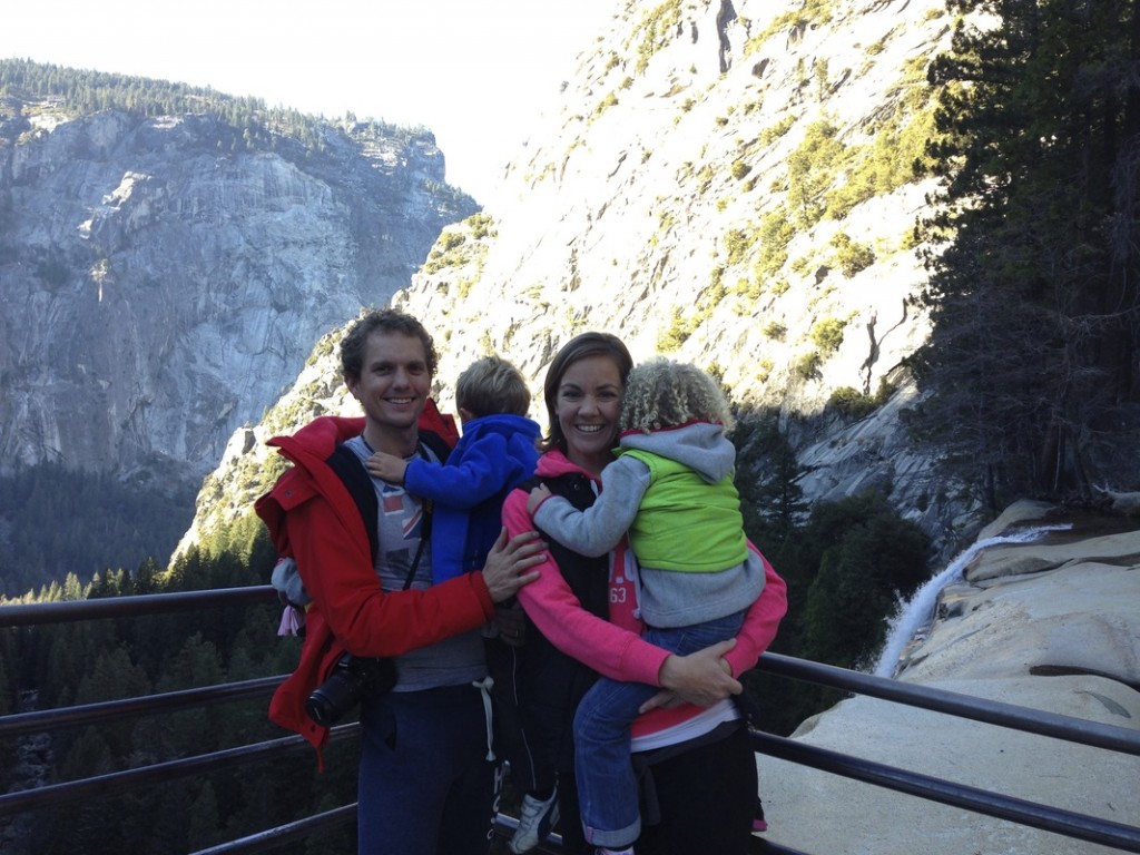 The children don't always play ball for pictures. At the top of Vernal Falls, Yosemite.