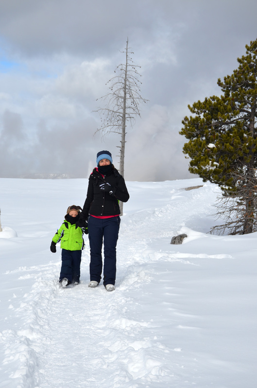 Walking the geyser tour. We have incredibly tolerant children.