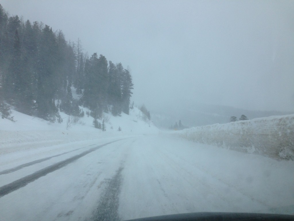 The road is carved into the snow. Up to 2 meters high in places!