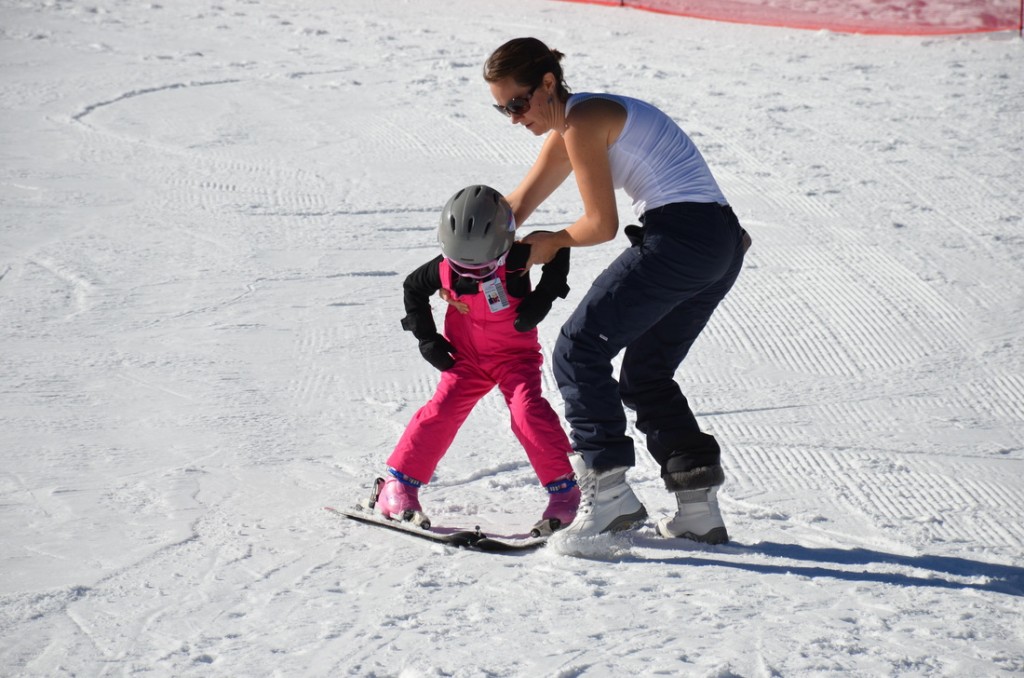 Early fumbling up the slopes. Triple thick pants and running the kids up the slope working up quite 