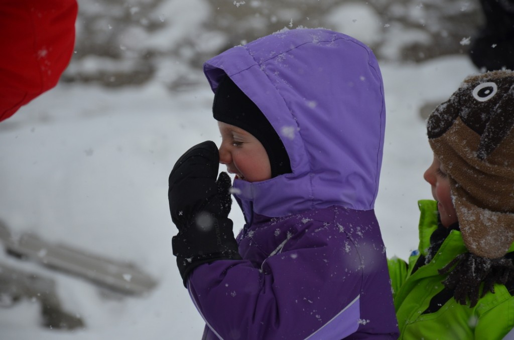 Snowflakes tickle :)