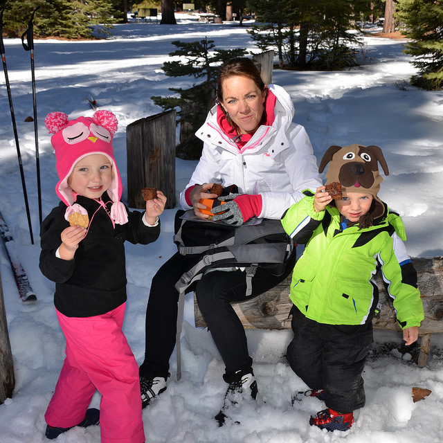 A day spent cross-country skiing needs frequent tea breaks.